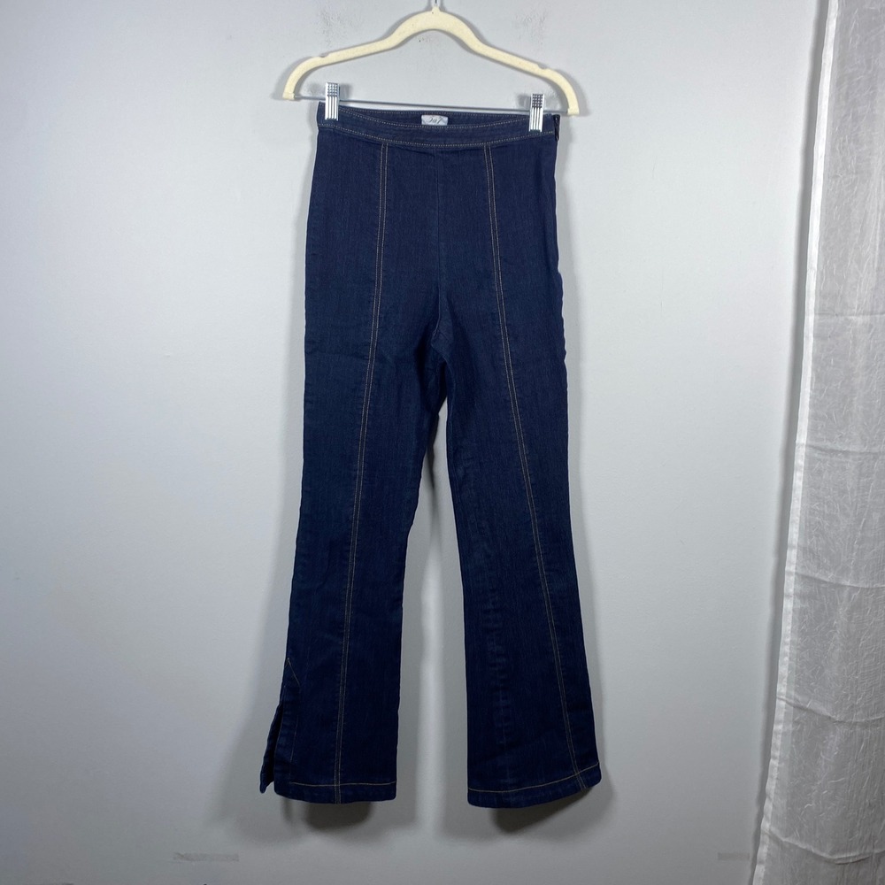 Cinq a Sept Women's Dark Indigo Flare Jeans - High Waist Wide Leg
